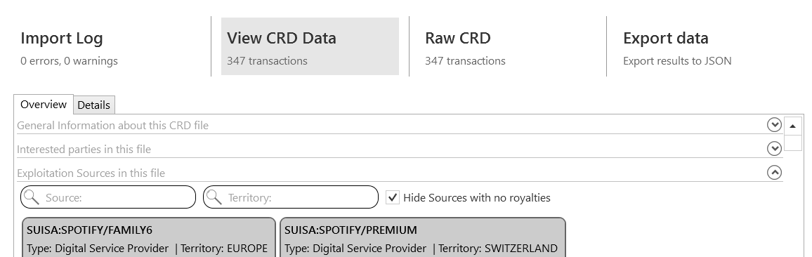 View CRD Data Tab